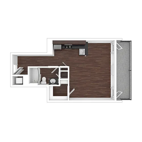 Floor plan Toscana Apartment Homes Phase II New Studio