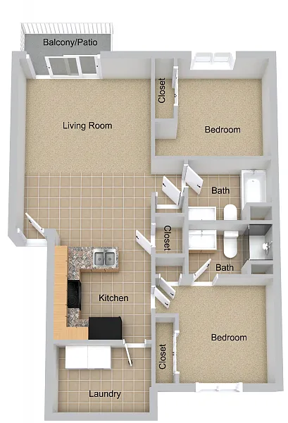 Floor plan Two Bedroom