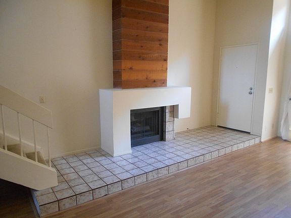 Entry, gas log fireplace