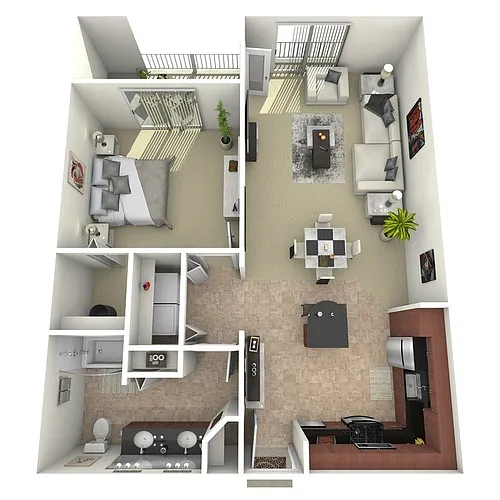 Floor plan 1X1 C