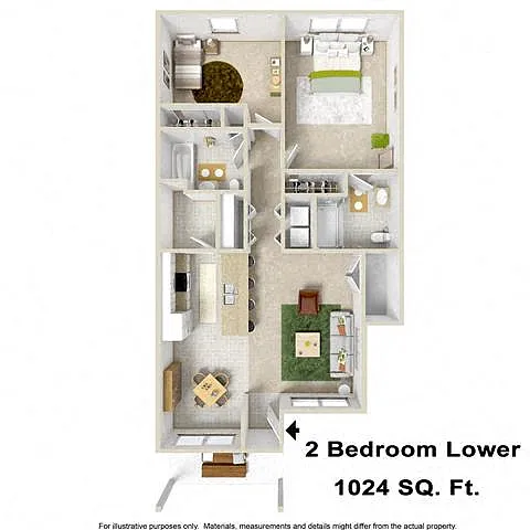Floor plan 2 Bedroom 2 Bathroom