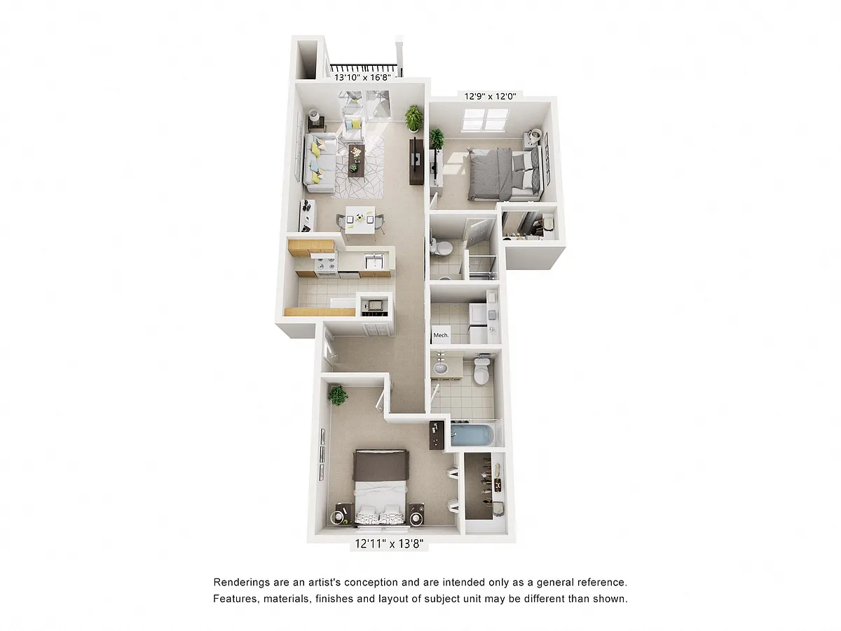 Floor plan Two Bedroom Alexander