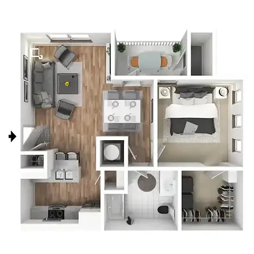 Floor plan 1X1 A