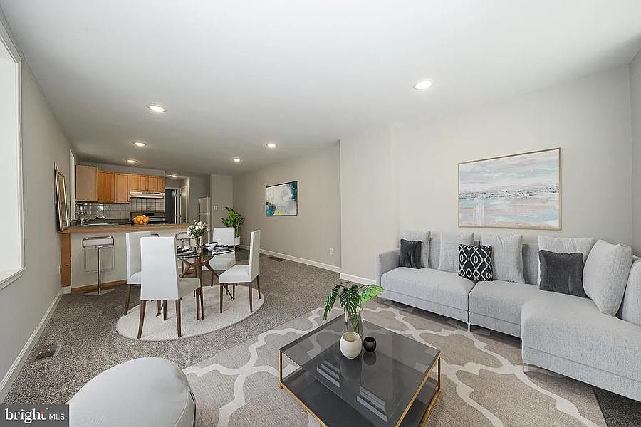 Living room and Dining room (staged)