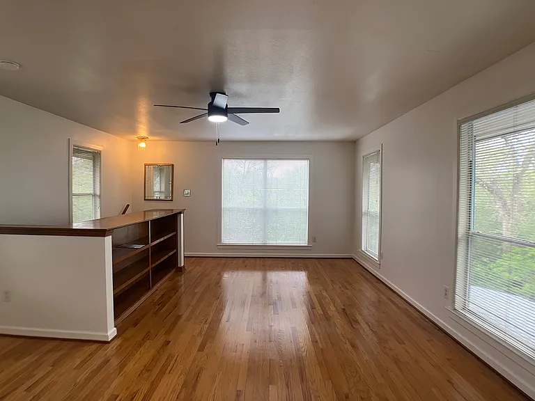 Upstairs bedroom, built-in shelves