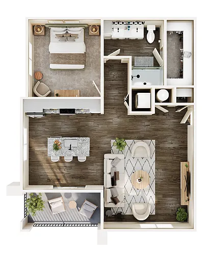 Floor plan 1 Bed/1 Bath