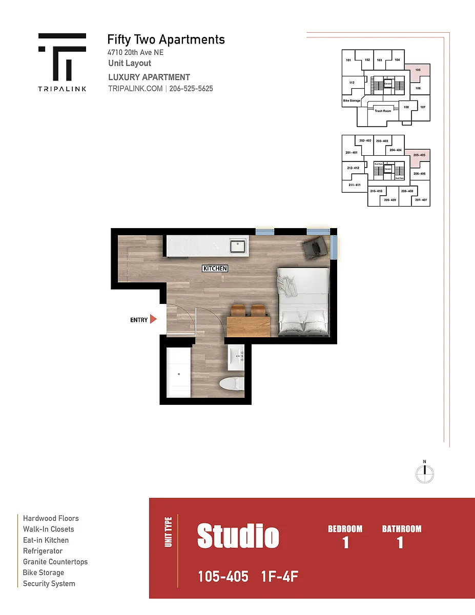 Floor plan Studio - 281 sqft