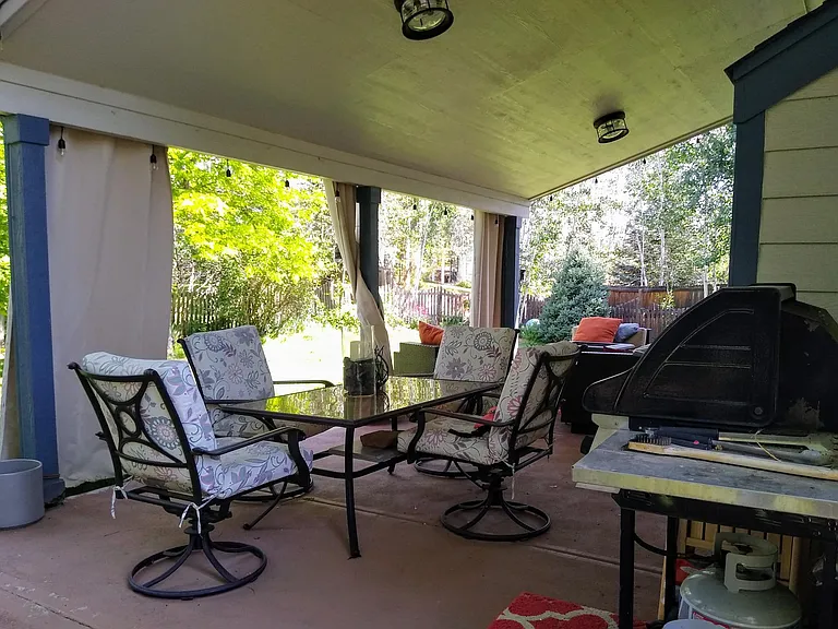 large covered backyard patio