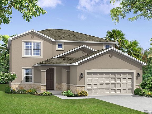 Saratoga new home plan tuscan elevation with opt stone by William Ryan Homes Tampa