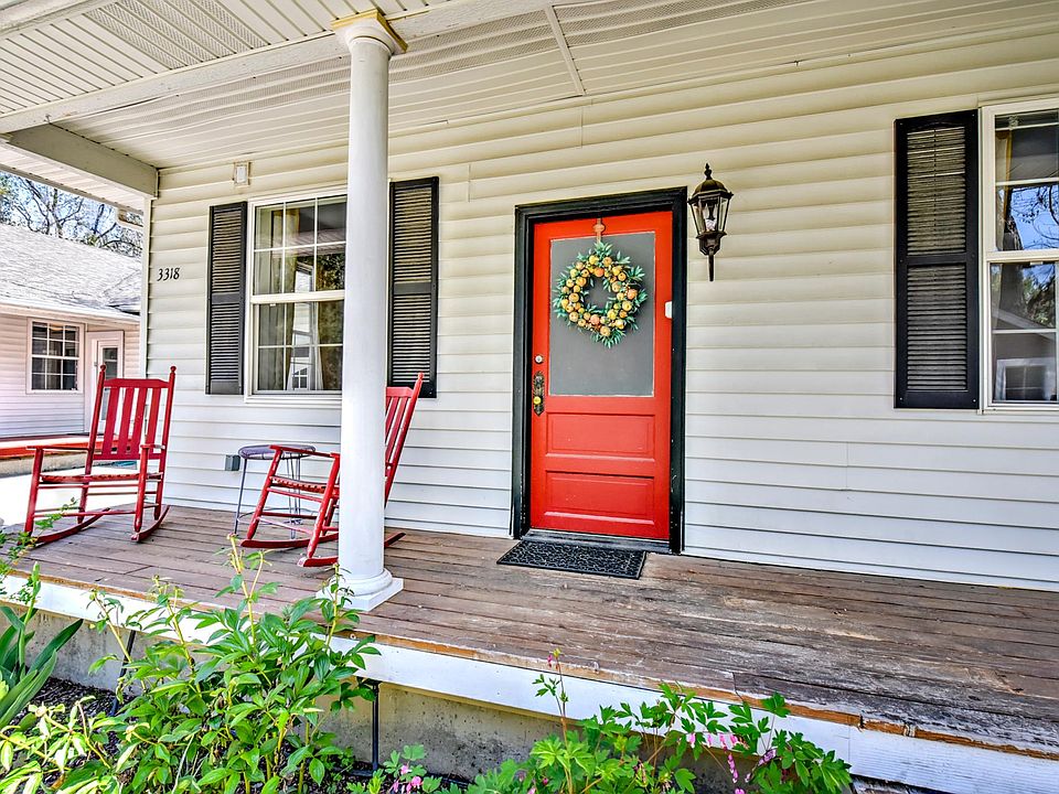 Cottage Front Door and Covered Deck
