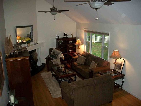 Living room with cathedral ceiling
