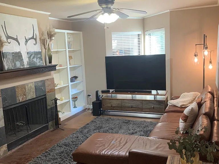 Wood burning fireplace