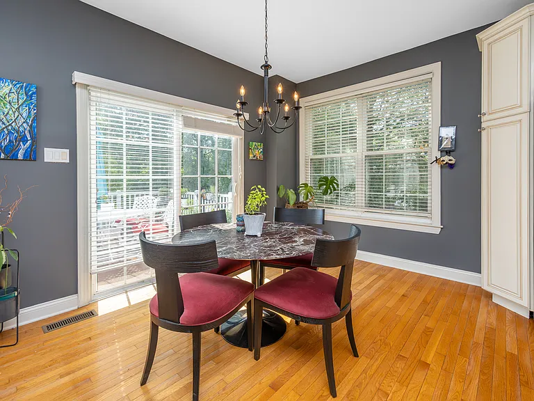 Plenty of light and room for a large dinner table with storage