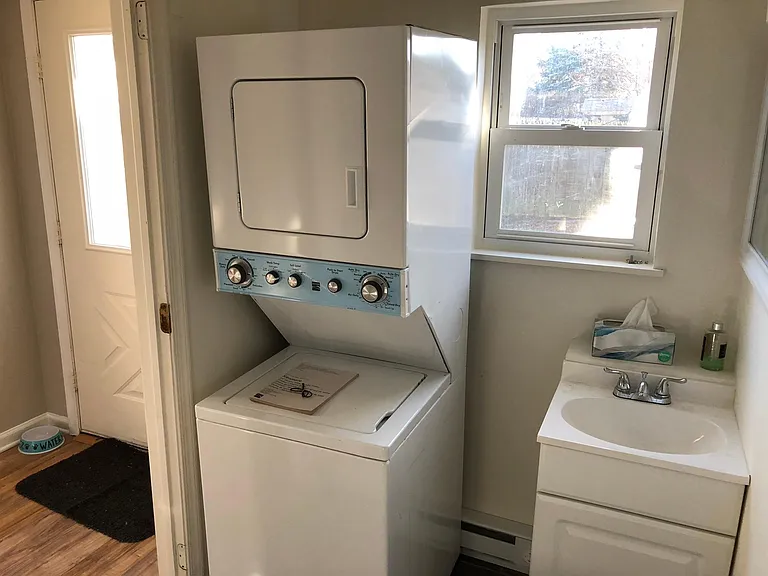 Brand new washer and dryer located in first floor bathroom.