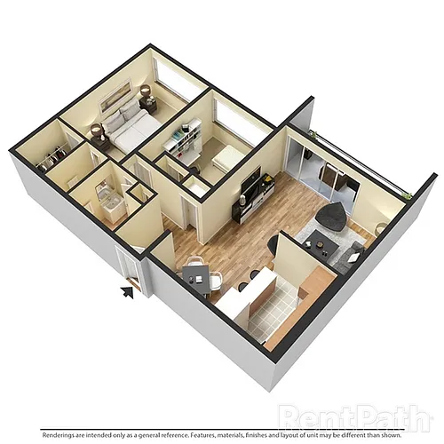 Floor plan 20H - 2 Bedroom 1.5 Bath