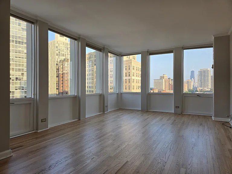 Living room with downtown views