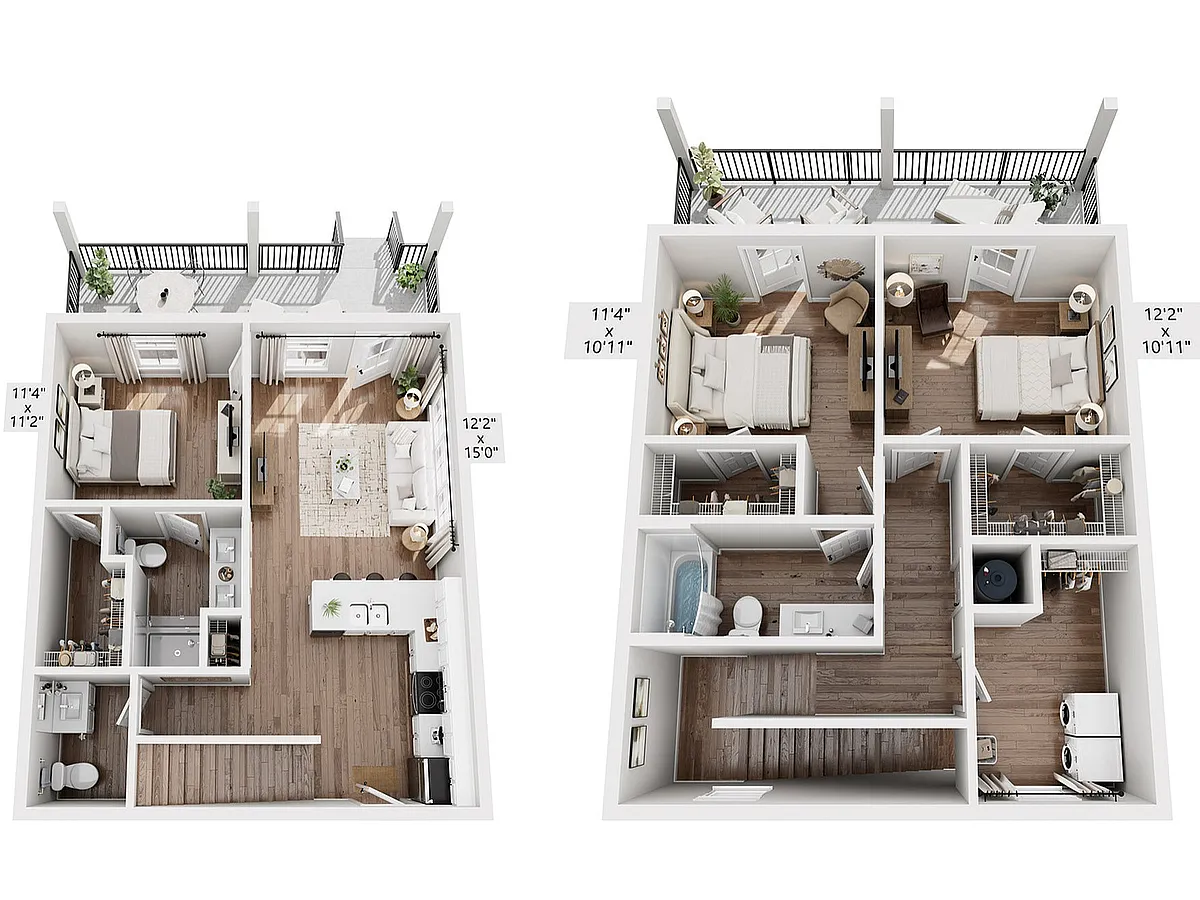 Floor plan TH2 Townhome - 3 Bed / 2.5 Bath