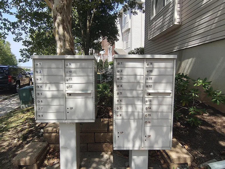Well_positioned mailbox adjacent to the garage entrance for easy access.