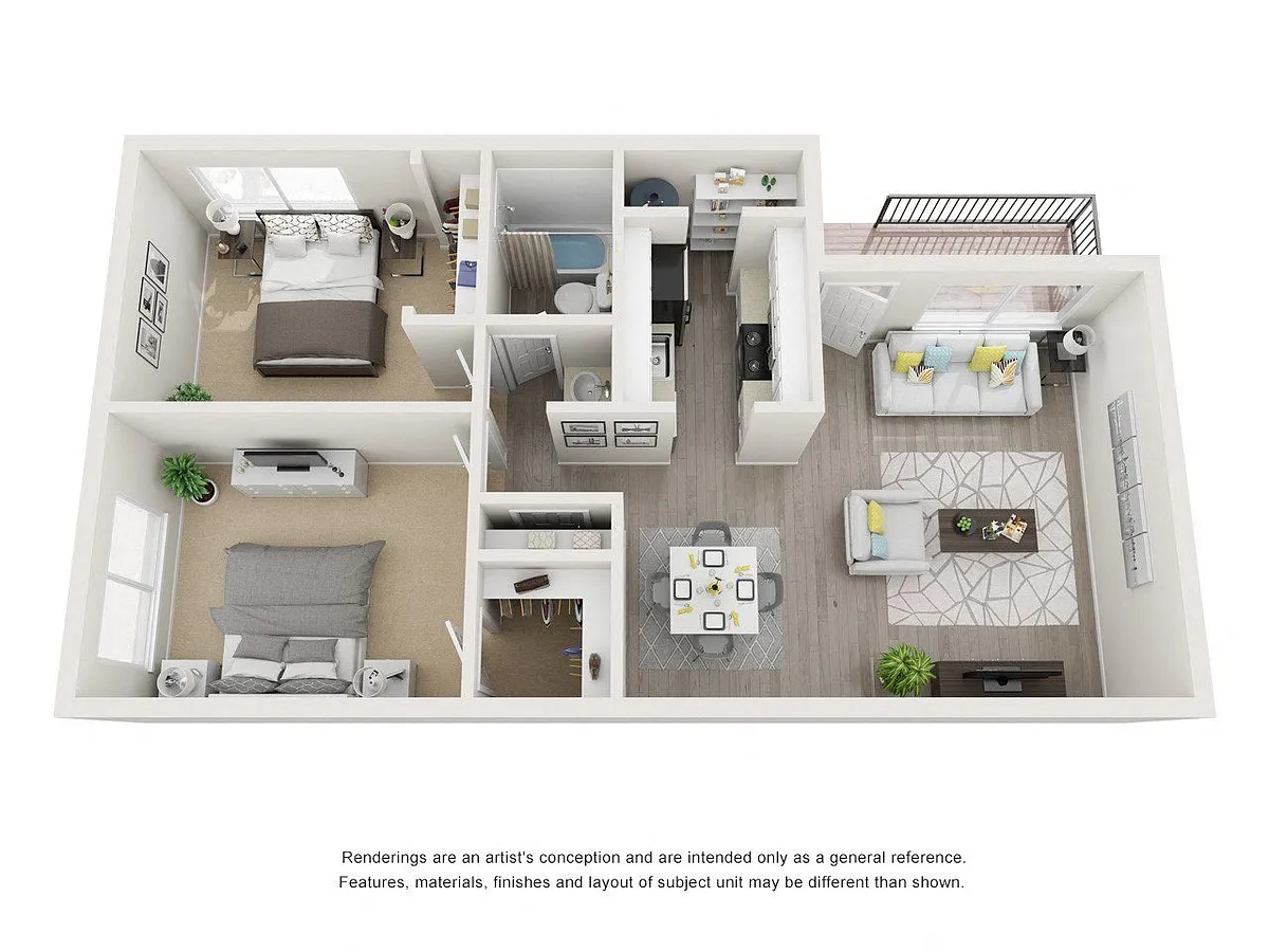 Floor plan 2 Bed 1 Bath