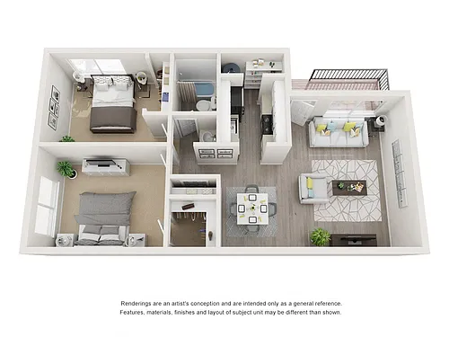 Floor plan 2 Bed 1 Bath