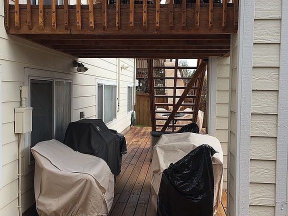 Backyard Redwood Deck View