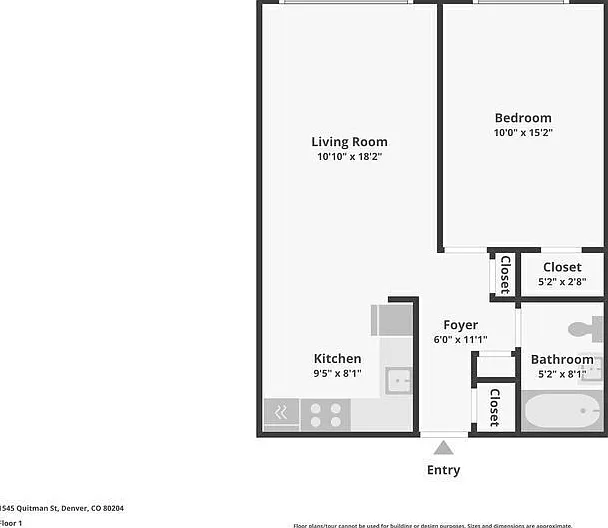 1 Bedroom 1 Bathroom Apartment in Denver — Photo 2