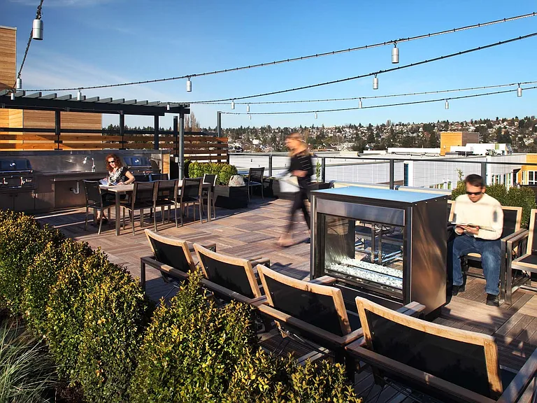 Take in breathtaking views from the rooftop patio, the perfect spot to relax, entertain, or enjoy a peaceful moment outdoors.