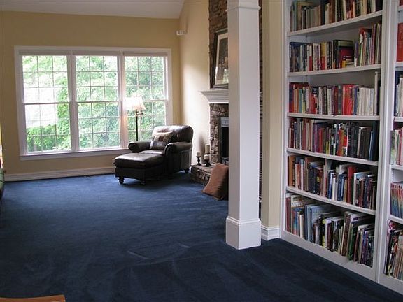 Living room and library