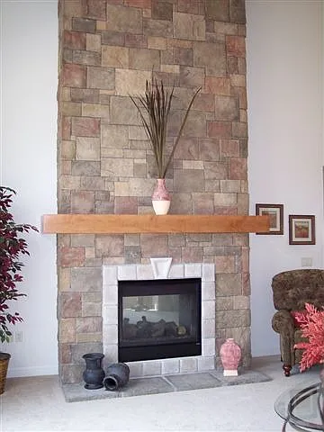 Floor to ceiling gas fireplace-European Castlestone
