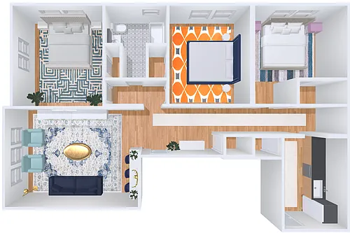 Floor plan 3 Bedroom / 1 Bathroom