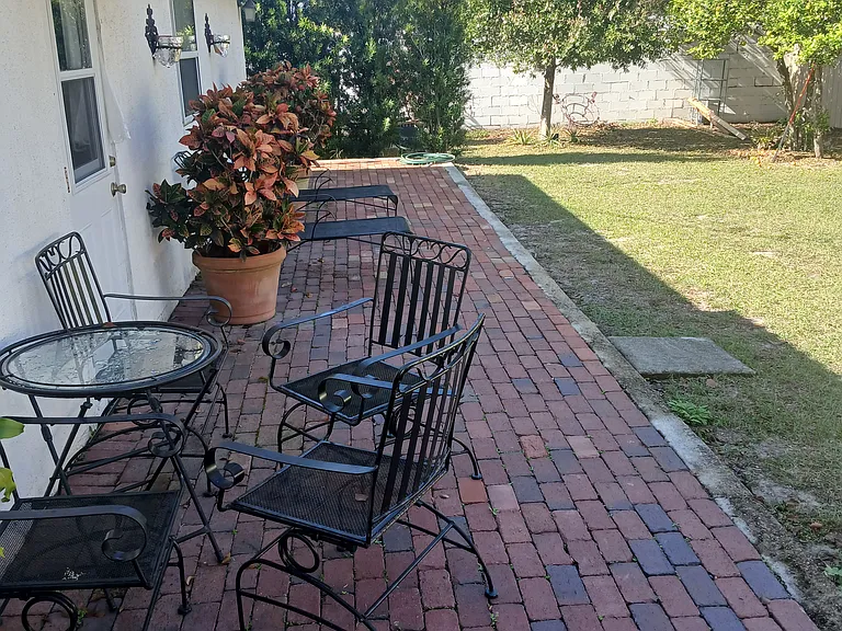 Patio in back yard.