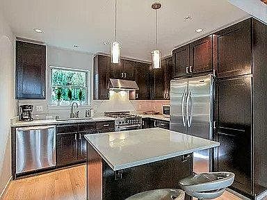 Modern Kitchen with stainless steel appliances