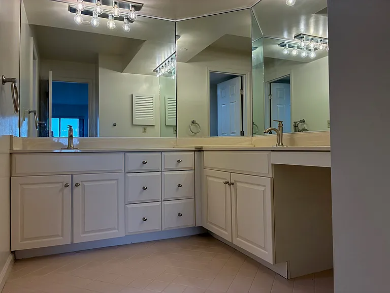 Primary bathroom with dual sinks
