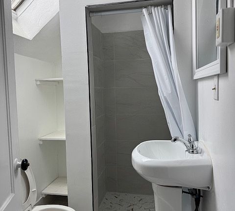 Brand new bathroom with handcrafted walk in shower