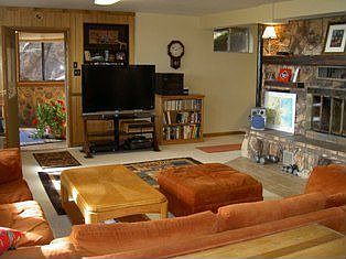 Den w/stone fireplace