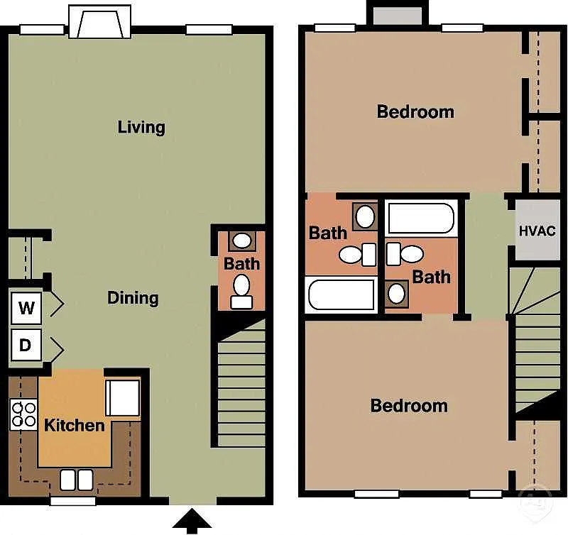 Floor plan 2Bed 2.5Bath