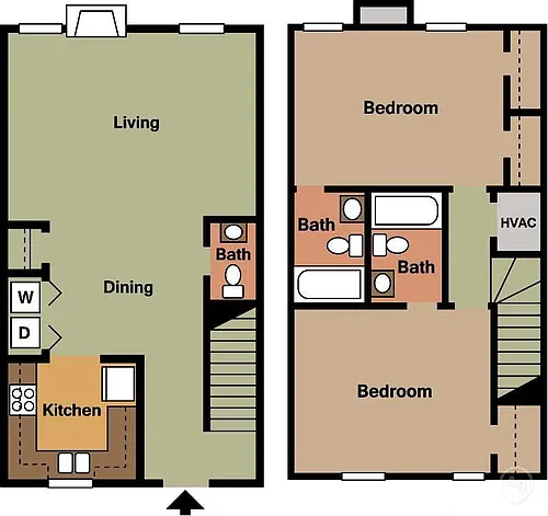 Floor plan 2Bed 2.5Bath
