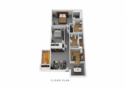 Floor plan Two Bed Two Full Bath