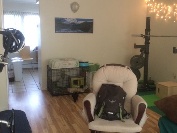 living room looking into kitchen