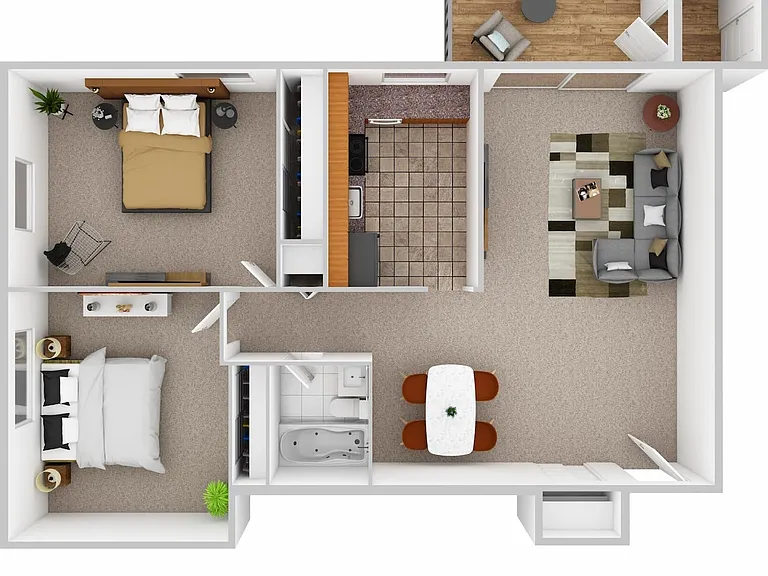 2 Bedroom 1 Bath 2 Bedroom 1 Bath