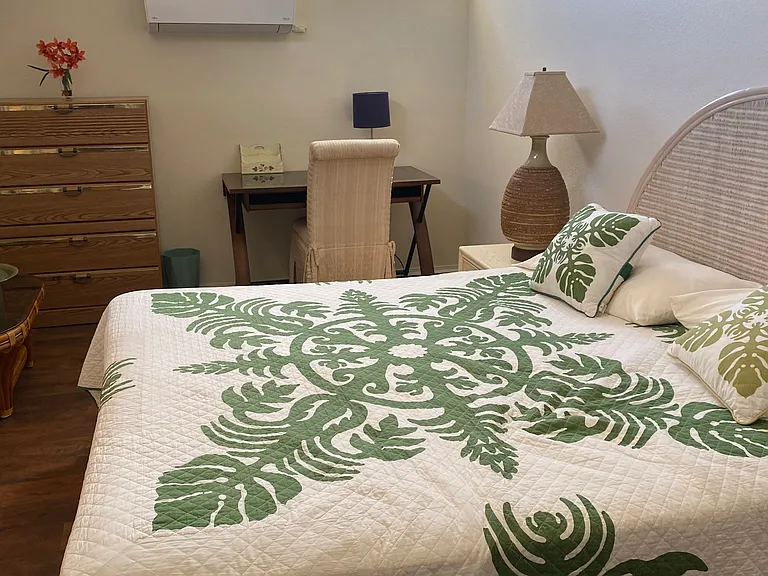 MASTER BEDROOM WITH KING SIZE BED.