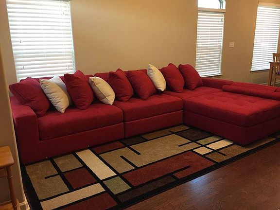Living room: New carpet and couch.