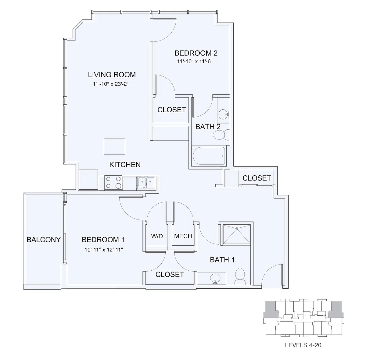 Floor plan 2X2 1078