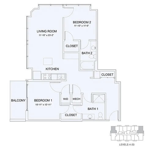 Floor plan 2X2 1078
