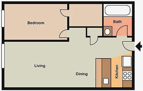 Floor plan The Villa 1 Bed