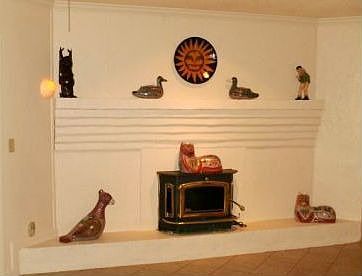 Adobe Fireplace with Buck Stove