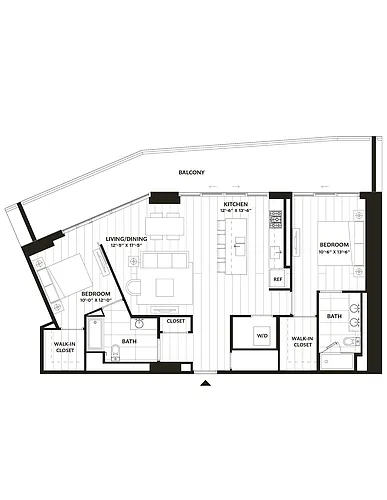 Floor plan 2 Bed/2 Bath-B4