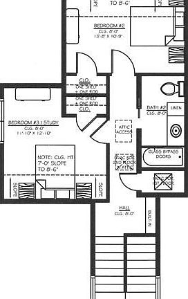 Second level floor plan