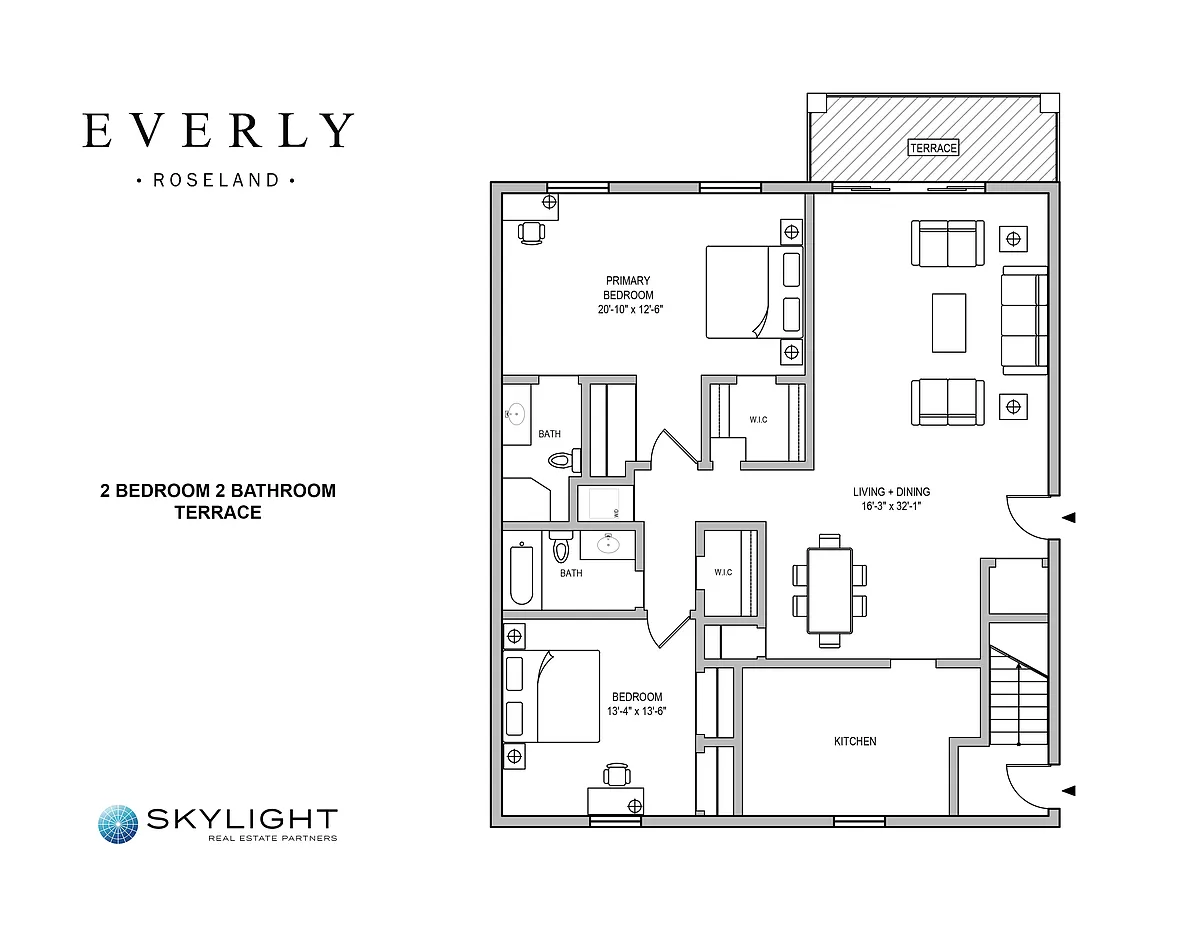 Floor plan 2 Bedroom/2 Bath