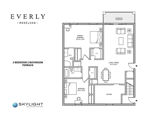 Floor plan 2 Bedroom/2 Bath